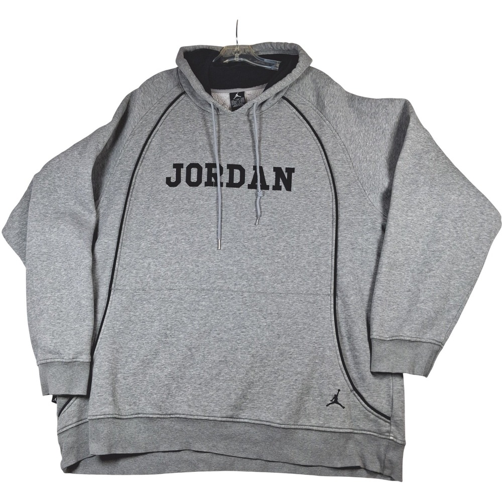 Jordan Mens XXL Gray Pullover Hoodie Jumpman Logo Sweatshirt 345063-063